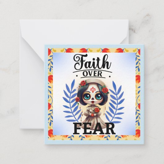 かわいいスカルシュガー ノートカード (正面)