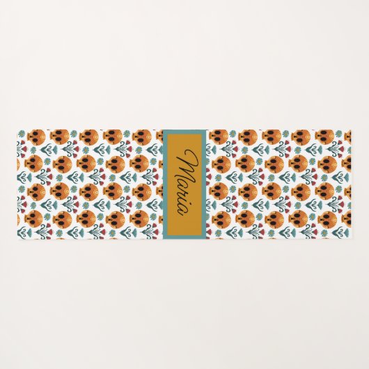 かわいいスカルズの日の死カスタムんだ ヨガマット (裏面(横))