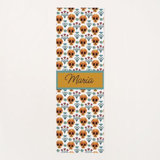 かわいいスカルズの日の死カスタムんだ ヨガマット (正面)