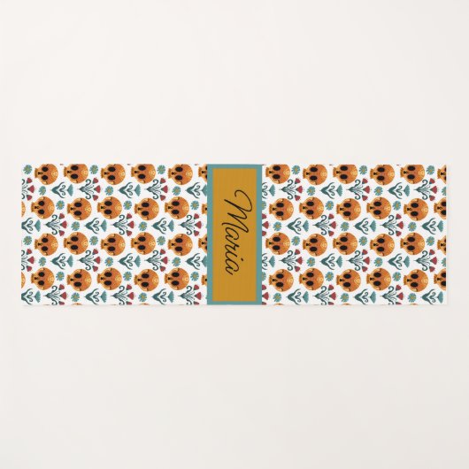 かわいいスカルズの日の死カスタムんだ ヨガマット (正面(横))