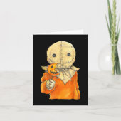 かわいいスカルハロウィーン2025の衣装Fをトリックまたは治療 カード (正面)