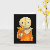 かわいいスカルハロウィーン2025の衣装Fをトリックまたは治療 カード (黄色い花)