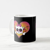 かわいいスカルハート コーヒーマグカップ (正面左)