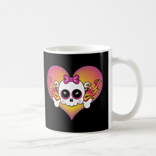 かわいいスカルハート コーヒーマグカップ (右)
