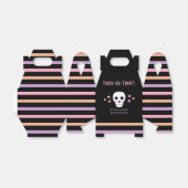 かわいいスカルパステルストライプズのハロウィーントリックトリートFa フェイバーボックス (折り畳みなし)