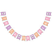 かわいいスカルパステルハロウィーントリックまたはトリート バンティングフラッグ (全)