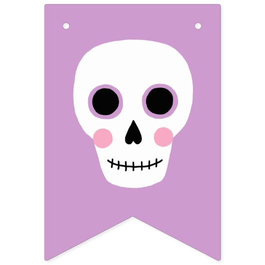 かわいいスカルパステルハロウィーントリックまたはトリート バンティングフラッグ (第1の旗)