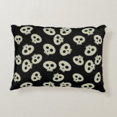 かわいいスカルモノグラムブラックハロウィンアクセント枕 アクセントクッション (裏面)