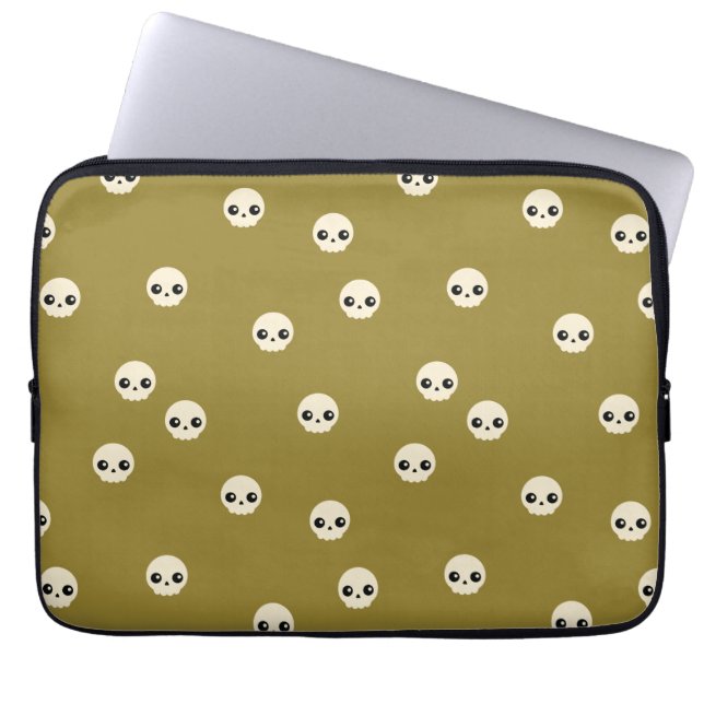 かわいいスカルラップトップスリーブ ラップトップスリーブ (正面)