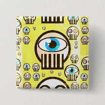 かわいいスカル及びエイリアンのスカルはボタンで設計します