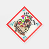 かわいいスカル誕生日 スタンダードランチョンナプキン (角)