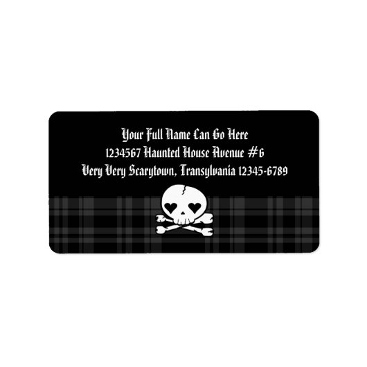 かわいいスカル&ブラックプレイド ラベル (正面)