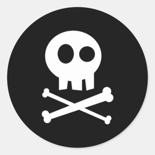 かわいいスカル ラウンドシール (正面)