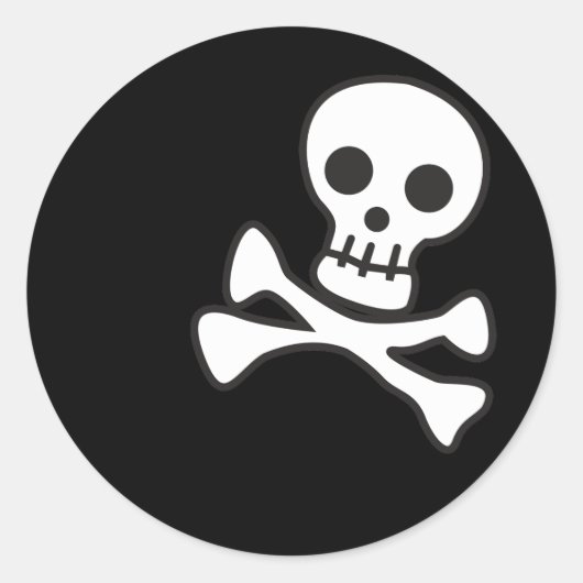 かわいいスカル ラウンドシール (正面)