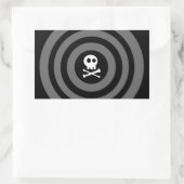 かわいいスカル 長方形シール (バッグ)