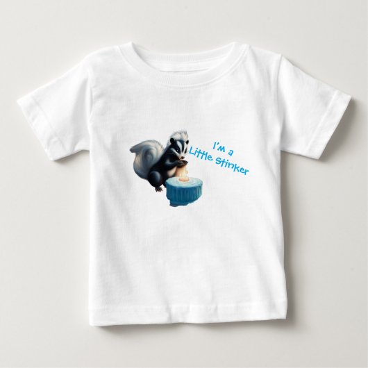 かわいいスカンクとケーキ 私はちょっとした悪者 ベビーTシャツ (正面)