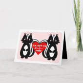 かわいいスカンクのバレンタインデー挨拶 シーズンカード (正面)