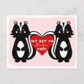 かわいいスカンクのバレンタインデー挨拶 シーズンポストカード (正面)
