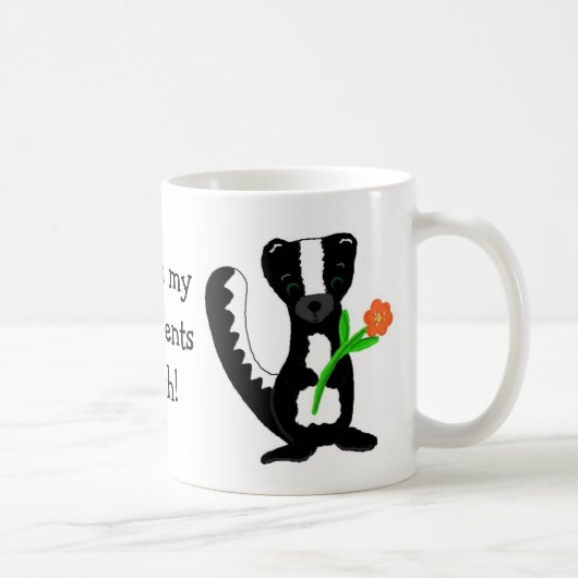 かわいいスカンクの引用 コーヒーマグカップ (右)