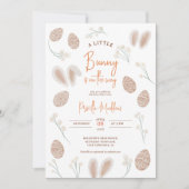 かわいいスカンジイースターの卵の赤ちゃんシャワーシックな水色 招待状 (正面)