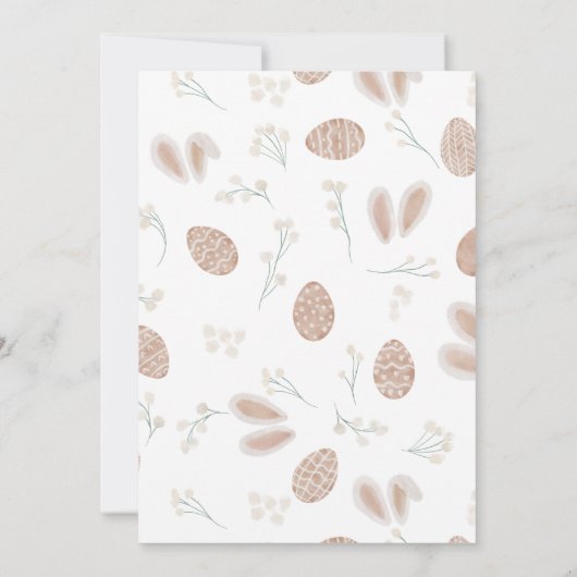 かわいいスカンジイースターの卵の赤ちゃんシャワーシックな水色 招待状 (裏面)