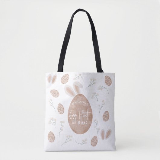 かわいいスカンジイースターの卵狩りの水色 トートバッグ (正面)