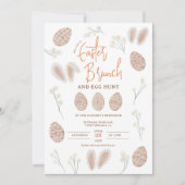 かわいいスカンジイースターブランチ卵狩りシックな水色 招待状 (正面)