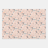 かわいいスカンジウィンタークリスマスパターンイラストレーション ラッピングペーパーシート (正面3)