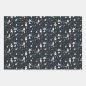 かわいいスカンジウィンタークリスマスパターンイラストレーション ラッピングペーパーシート (正面2)