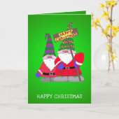 かわいいスカンジゴメス、ハッピー・クリスマス、あなたの言葉 カード (黄色い花)