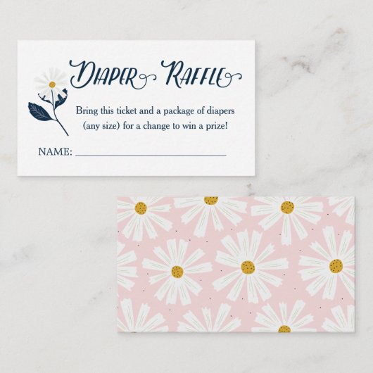 かわいいスカンジデイジーおむつラッフルチケットエンクロージャC エンクロージャーカード (正面/裏面)