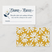 かわいいスカンジデイジーおむつラッフルチケット エンクロージャーカード (正面/裏面)