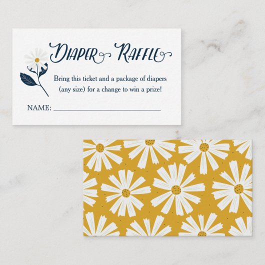かわいいスカンジデイジーおむつラッフルチケット エンクロージャーカード (正面/裏面)