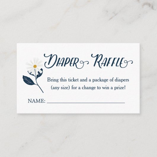 かわいいスカンジデイジーおむつラッフルチケット エンクロージャーカード (正面)