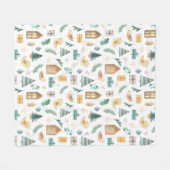 かわいいスカンジナビアのクリスマスパターン フリースブランケット (正面(横))