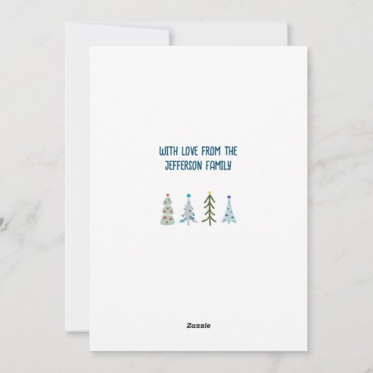 かわいいスカンジナビアのクリスマスフォレストのドードル シーズンカード (裏面)