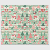 かわいいスカンジナビアのクリスマスホリデーシーズン ラッピングペーパー (フラット)
