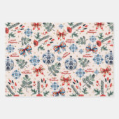 かわいいスカンジナビアのクリスマス居心地 ラッピングペーパーシート (正面3)