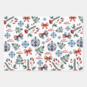 かわいいスカンジナビアのクリスマス居心地 ラッピングペーパーシート (正面)