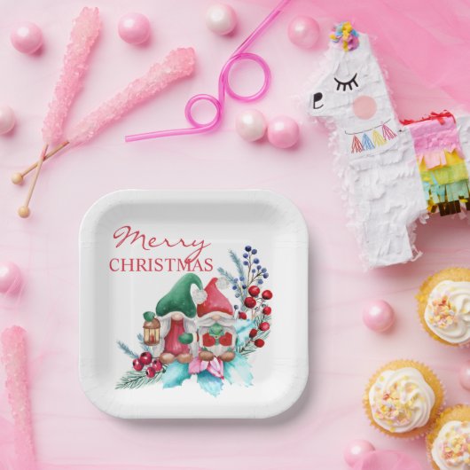 かわいいスカンジナビアのクリスマス格言紙プレート ペーパープレート (パーティー)