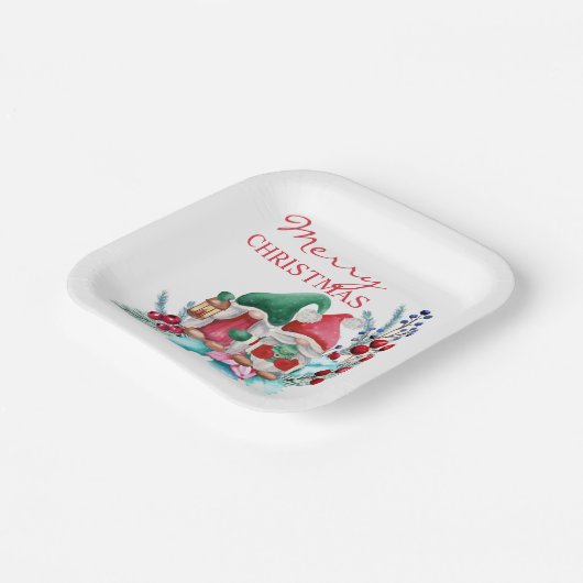 かわいいスカンジナビアのクリスマス格言紙プレート ペーパープレート (傾斜あり)