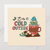 かわいいスカンジナビアのクリスマス格言&ホットココア (正面/裏面)