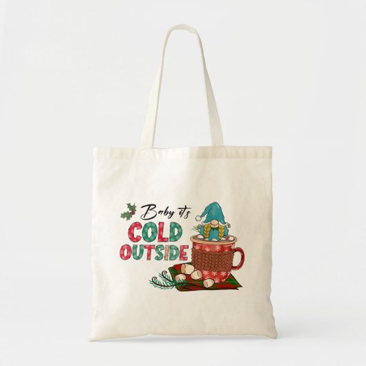 かわいいスカンジナビアのクリスマス格言&ホットココア トートバッグ (正面)