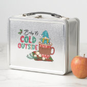 かわいいスカンジナビアのクリスマス格言&ホットココア メタルランチボックス (インサイチュ)