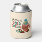 かわいいスカンジナビアのクリスマス格言&ホットココア 缶クーラー (缶正面)