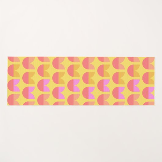 かわいいスカンジナビアのチューリップイエローオレンジのフローラ形 ヨガマット (正面(横))