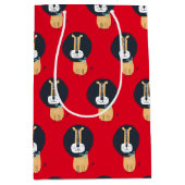 かわいいスカンジナビアのライオンのキッズパターン ミディアムペーパーバッグ (正面)