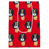 かわいいスカンジナビアのライオンのキッズパターン ミディアムペーパーバッグ (裏面)