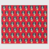 かわいいスカンジナビアのライオンのキッズパターン ラッピングペーパー (フラット)