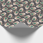 かわいいスカンジナビアのヴィンテージクリスマスホットココア ラッピングペーパー (角)